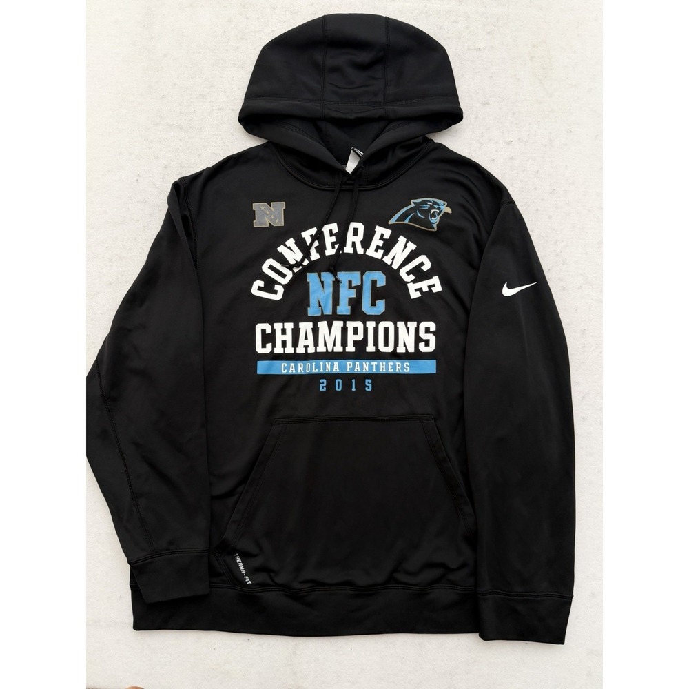 Nike NFL Carolina Panthers NFC Conference Champions Super Bowl 50 Hoodie Mens XL